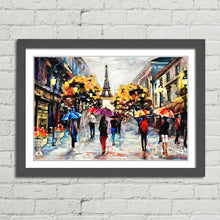 Load image into Gallery viewer, Paris Umbrellas Eiffel Tower Oil Painting