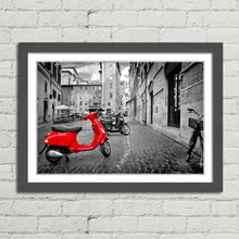 Load image into Gallery viewer, Red Scooter Bike in Rome