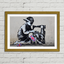 Load image into Gallery viewer, Boy Making Union Flags Banksy