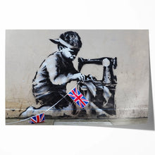 Load image into Gallery viewer, Boy Making Union Flags Banksy