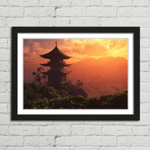 Load image into Gallery viewer, Chinese House at Sunset
