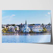 Load image into Gallery viewer, Reykjavik Lake Quay Church Iceland