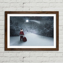 Load image into Gallery viewer, Santa with Sack Gifts Christmas Eve Snow