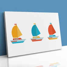 Load image into Gallery viewer, Yellow Blue Red Boats