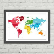 Load image into Gallery viewer, World Map Countries Continents Political