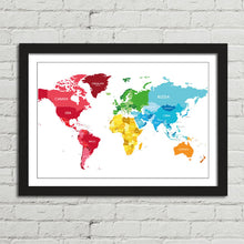 Load image into Gallery viewer, World Map Countries Continents Political