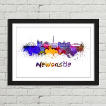 Load image into Gallery viewer, Newcastle Skyline in Watercolour Paint