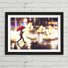 Load image into Gallery viewer, Young Woman Crossing the Street Umbrella