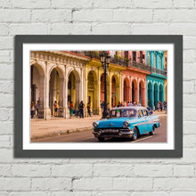 Load image into Gallery viewer, Old Blue Taxi Car Havana