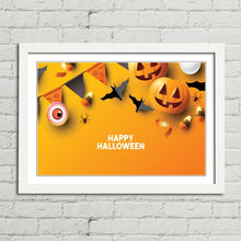 Load image into Gallery viewer, Jack-o'-Lantern Pumpkin and Bats Halloween