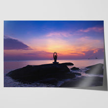 Load image into Gallery viewer, Girl Yoga on Beach Sunrise
