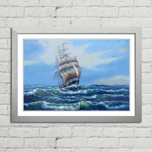 Load image into Gallery viewer, Sailing Ship Ocean Journey Oil Painting