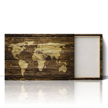 Load image into Gallery viewer, World Map on Wood Background