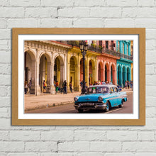 Load image into Gallery viewer, Old Blue Taxi Car Havana