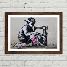 Load image into Gallery viewer, Boy Making Union Flags Banksy
