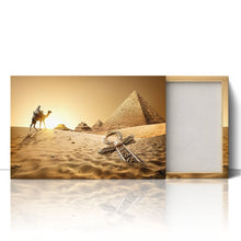 Load image into Gallery viewer, Pyramids, Ankh and Camel in Desert