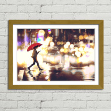 Load image into Gallery viewer, Young Woman Crossing the Street Umbrella