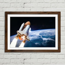 Load image into Gallery viewer, Space Shuttle in Outer Space with Earth
