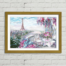 Load image into Gallery viewer, Paris Balcony Eiffel Tower Oil Painting