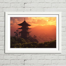 Load image into Gallery viewer, Chinese House at Sunset