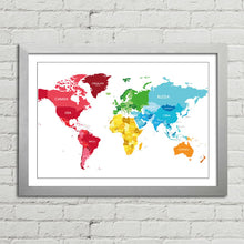 Load image into Gallery viewer, World Map Countries Continents Political