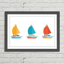 Load image into Gallery viewer, Yellow Blue Red Boats