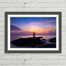 Load image into Gallery viewer, Girl Yoga on Beach Sunrise