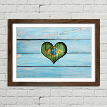 Load image into Gallery viewer, Love Brazil Heart Flag on Wood