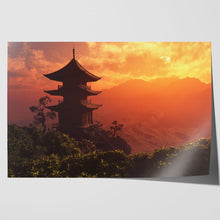 Load image into Gallery viewer, Chinese House at Sunset
