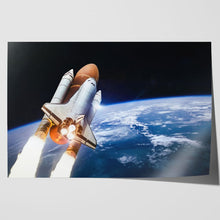 Load image into Gallery viewer, Space Shuttle in Outer Space with Earth