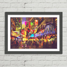 Load image into Gallery viewer, City Nightlife Oil Painting