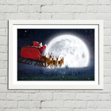 Load image into Gallery viewer, Santa Claus Moon Sleigh Reindeer Christmas