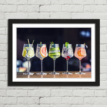Load image into Gallery viewer, Gin in Wine Glasses on a Bar