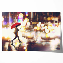 Load image into Gallery viewer, Young Woman Crossing the Street Umbrella