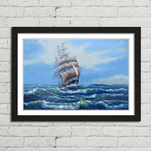 Load image into Gallery viewer, Sailing Ship Ocean Journey Oil Painting