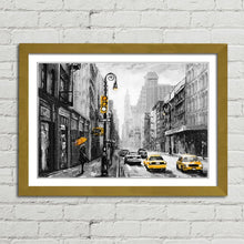 Load image into Gallery viewer, New York Street Yellow Taxi Sketch