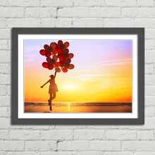 Load image into Gallery viewer, Girl Jumping with Balloons