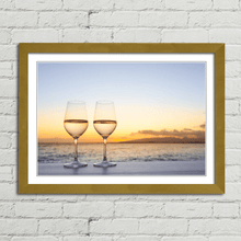 Load image into Gallery viewer, Wine Glasses at Sunset