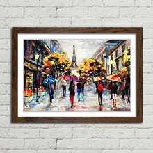 Load image into Gallery viewer, Paris Umbrellas Eiffel Tower Oil Painting