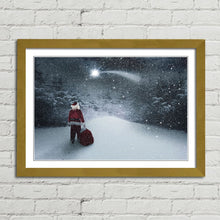 Load image into Gallery viewer, Santa with Sack Gifts Christmas Eve Snow
