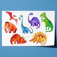 Load image into Gallery viewer, Cartoon Watercolour Dinosaurs Kids