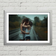 Load image into Gallery viewer, Girls Kissing in the Rain