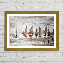 Load image into Gallery viewer, LS Lowry Sailing Boats Painting