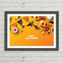 Load image into Gallery viewer, Jack-o'-Lantern Pumpkin and Bats Halloween