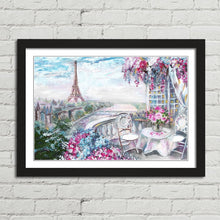 Load image into Gallery viewer, Paris Balcony Eiffel Tower Oil Painting