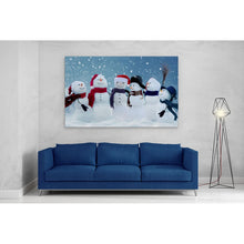 Load image into Gallery viewer, Snowman Choir Smiling at Christmas