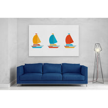 Load image into Gallery viewer, Yellow Blue Red Boats