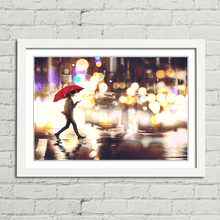 Load image into Gallery viewer, Young Woman Crossing the Street Umbrella