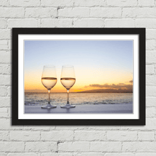 Load image into Gallery viewer, Wine Glasses at Sunset