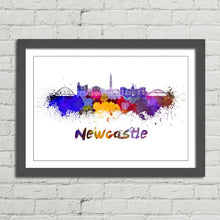 Load image into Gallery viewer, Newcastle Skyline in Watercolour Paint